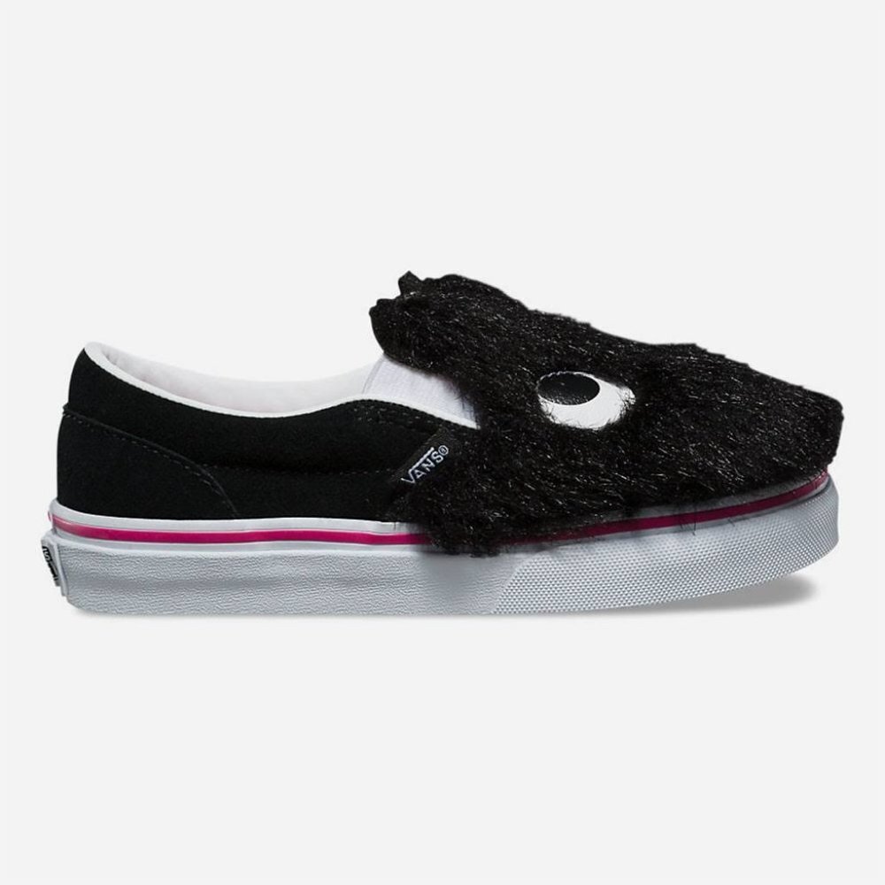 #53❤️/41❤️  Vans Slip On Friend Party Black & White fur shoes